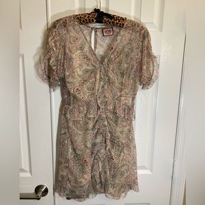Juicy Couture Silk & Silk Lined Dress SZ 4 New Original Price 125$ Beige Taupe